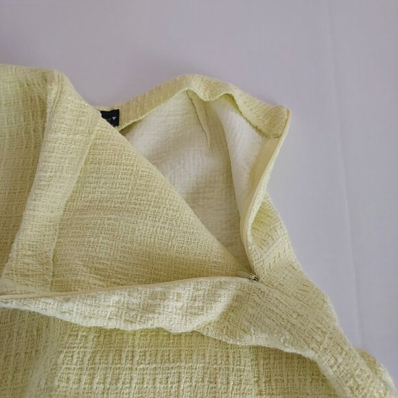 Zara Two Piece Pastel Yellow Textured Cropped  Jacket & Skort Set Size Lg - Picture 5 of 10